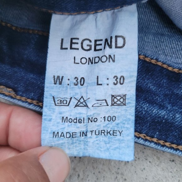 Legen London Womans Distressed Whisking Skinny Denim Jeans Hight Waist 30x30 - Picture 4 of 9